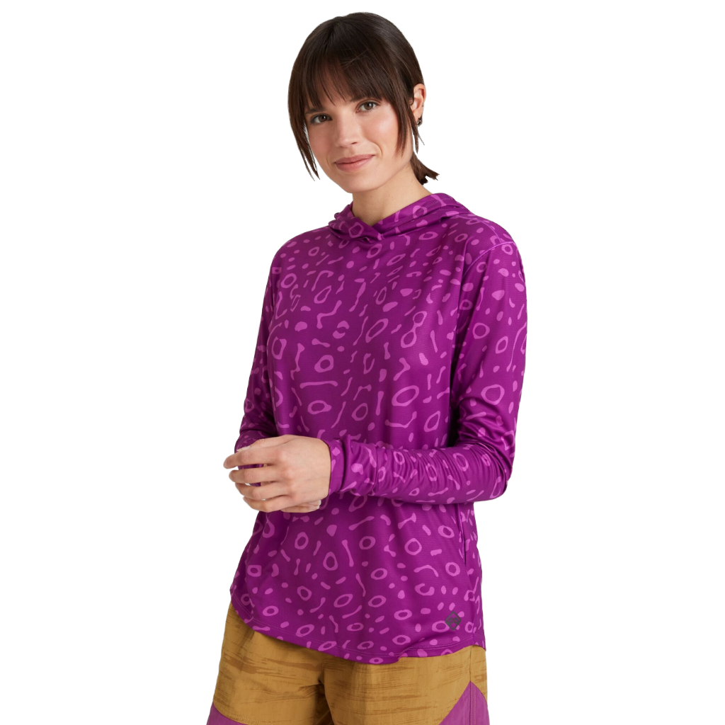 Women's SUN-Stopper Hooded L/S Top - Raz Manta Print