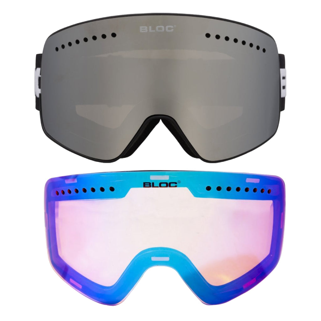 Fifty-Five Interchangeable 2 Lens - Matt Black Frame / Silver Mirror / Orange Revo Blue Lenses