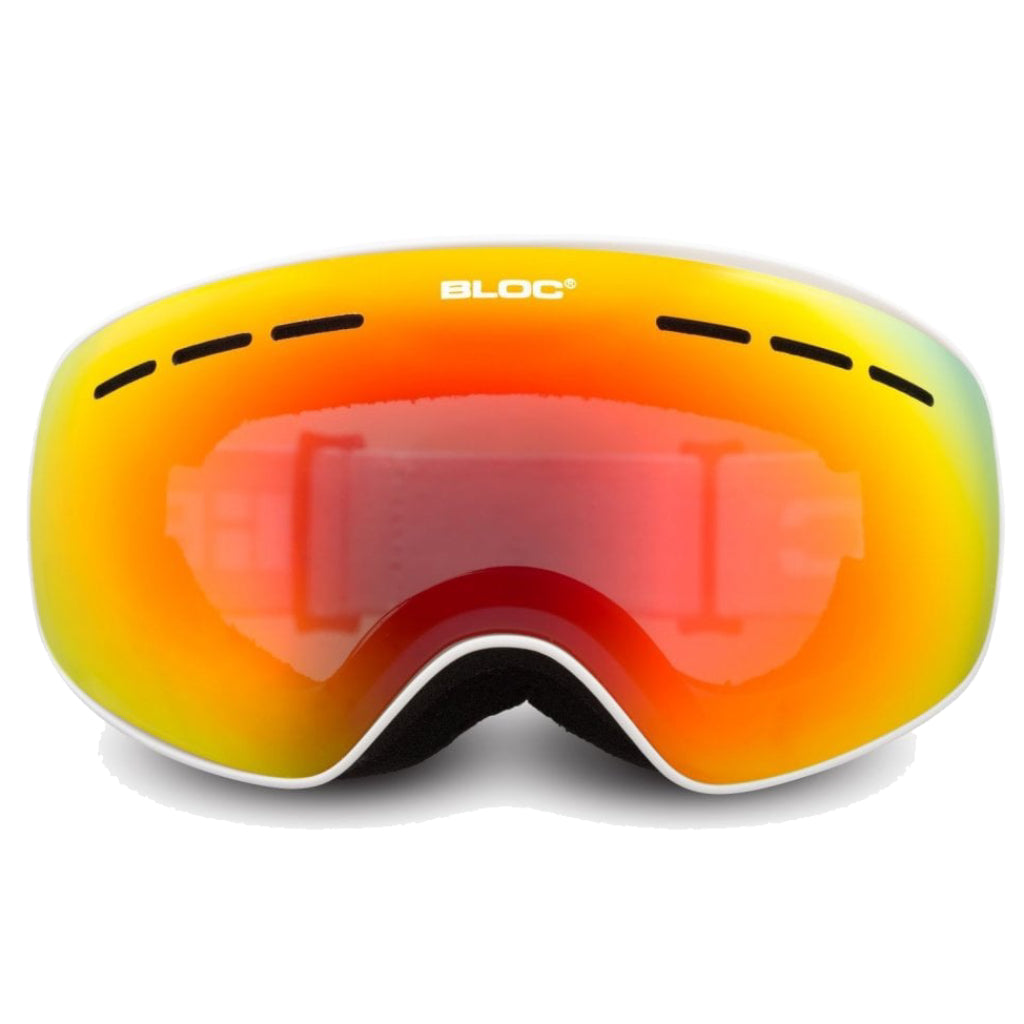 Small Fit Moon - Matt White / Dark Brown Red Mirror Lens