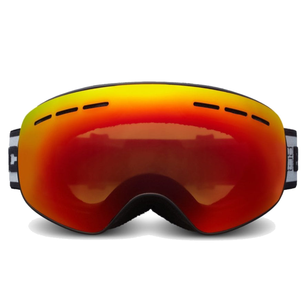 Small Fit Moon - Matt Black / Brown Red Mirror Lens
