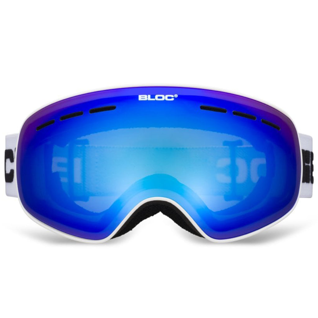 Small Fit Moon - Matt White / Brown Blue Mirror Lens