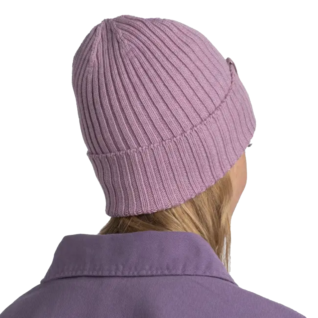 Buff Norval Knitted Beanie Pansy - Booley Galway