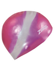 Zoggs Silicone Swim Cap Multi Colour Pink / Silver - Booley Galway