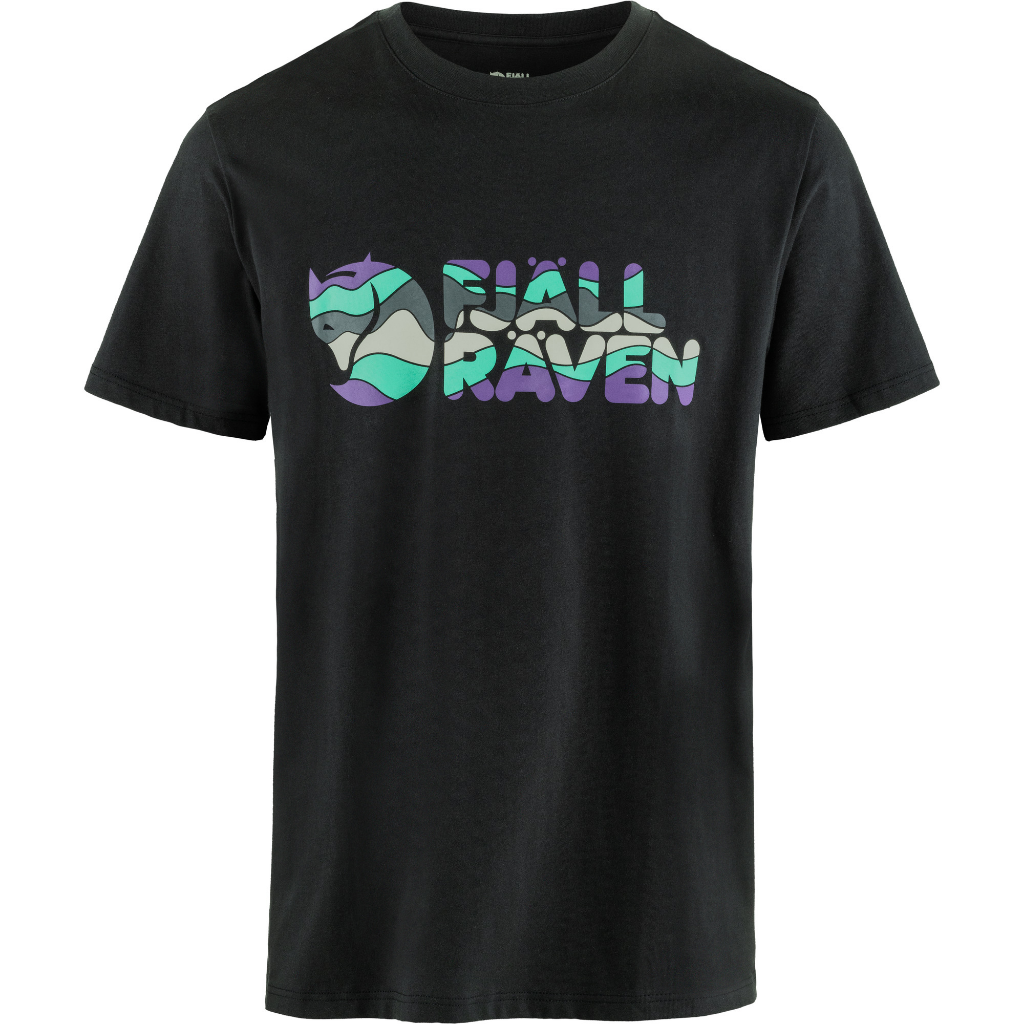 Fjallraven Men&#39;s Multicolor Logo T-shirt Black - Booley Galway