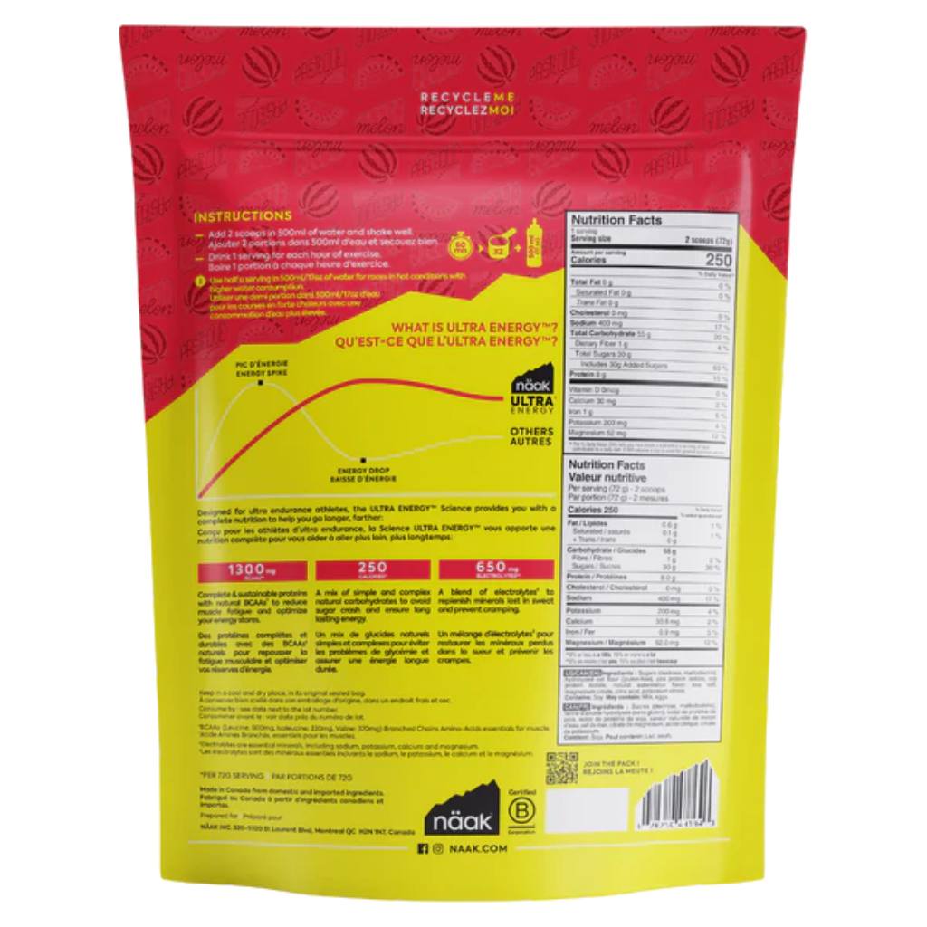 Naak Ultra Energy Drink Mix - 720g Bag - Watermelon - Booley Galway