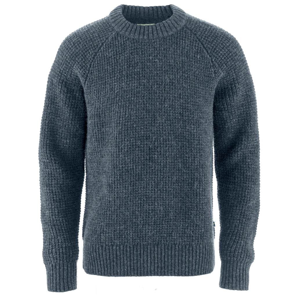 Fjallraven Men's Ovik Waffle Knit Navy - Booley Galway
