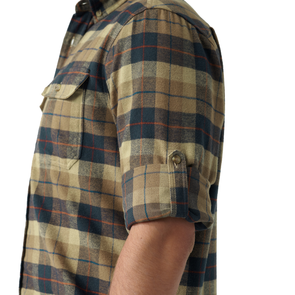 Fjallraven Men's Singi Heavy Flannel Shirt Dark Sand - Booley Galway