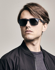 Bretton - Matte Black / Polarised SINTEC Smoke Flash Mirror Lens