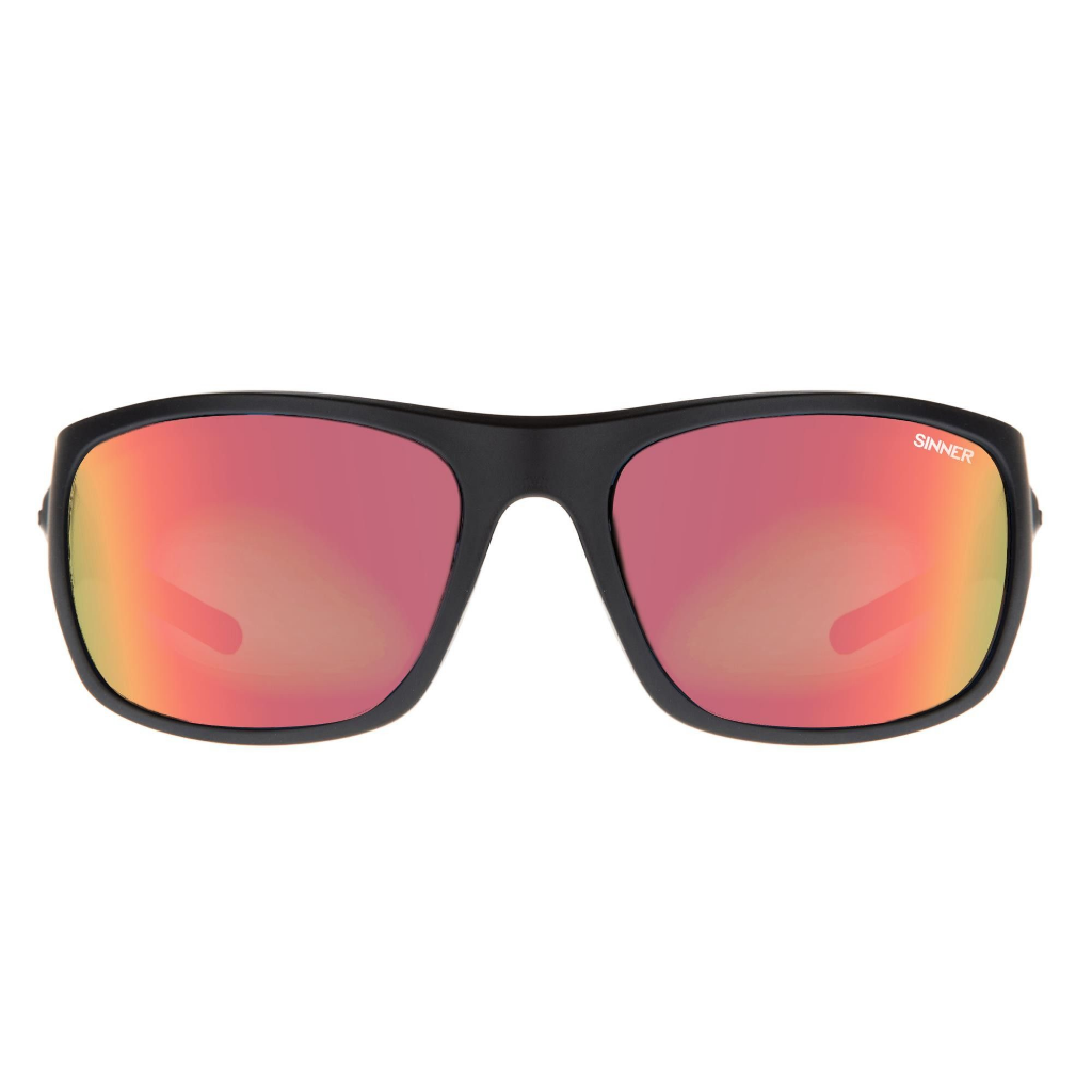 SINNER Bruno Matte Black / Red / Smoke Red Oil Lens - Booley Galway
