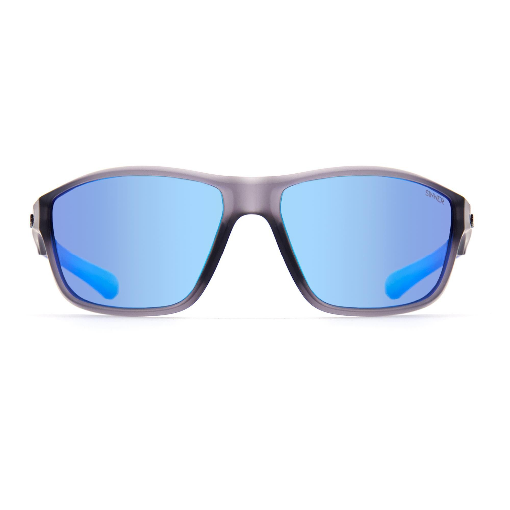 Sinner Eyak Matte Cry Grey / Polarised SINTEC Smoke Icy Blue Oil Lens - Booley Galway