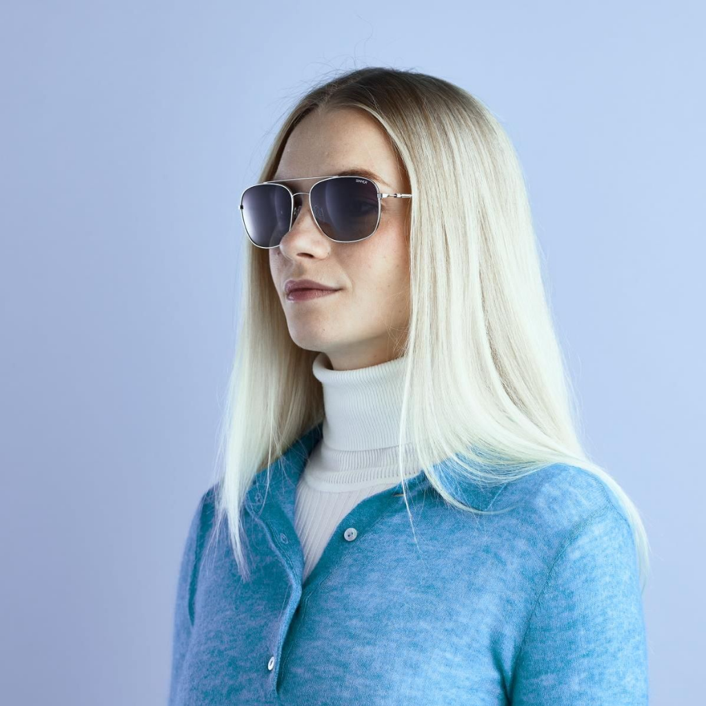 SINNER Bodega Shiny Silver Metal / Polarised SINTEC Gradient Green Lens - Booley Galway