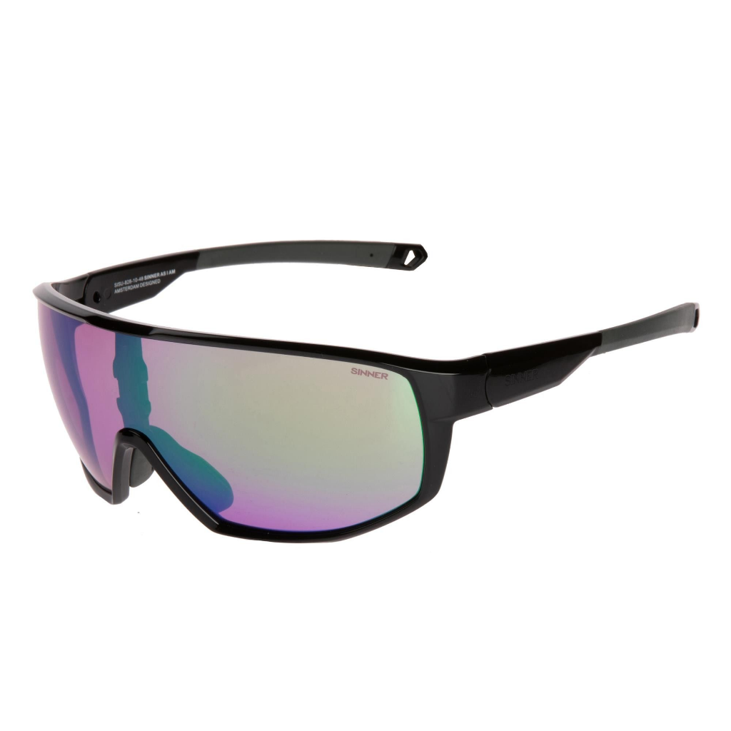 SINNER Bryce II Ski Shiny Black / Matte Grey / SINTRAST Snow Blue Mirror Lens - Booley Galway