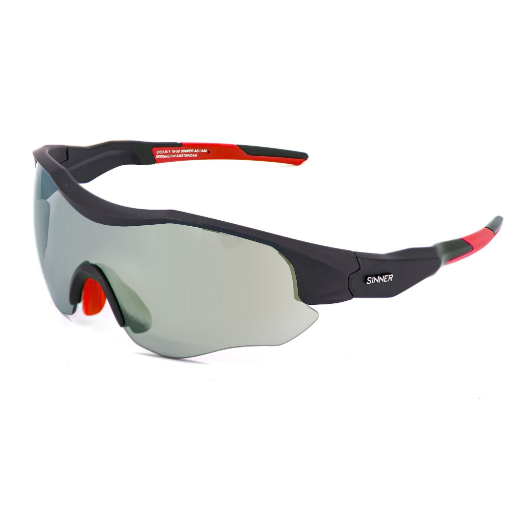 SINNER Triple Golf Matte Grey / Red / Sintrast Golf Lens - Booley Galway