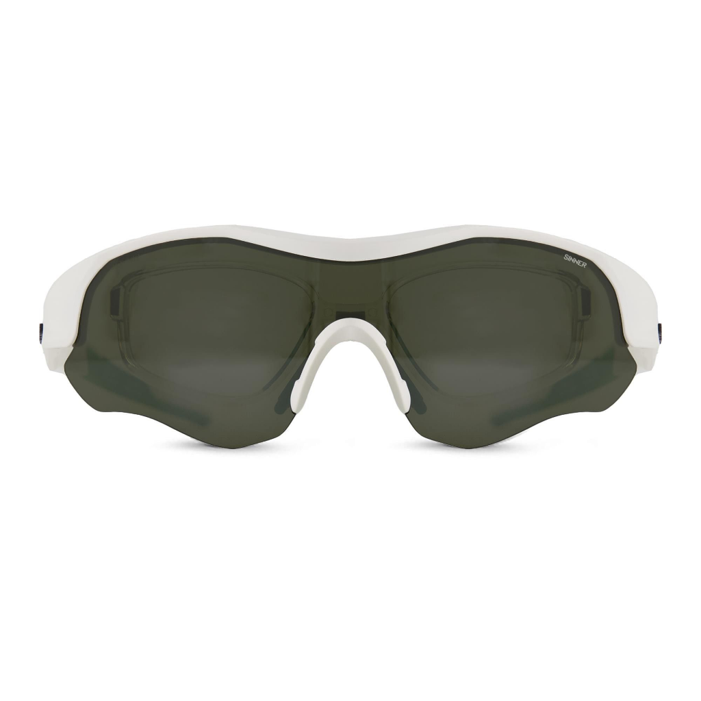 SINNER Triple Golf Matte White / Green / Sintrast Golf Lens - Booley Galway