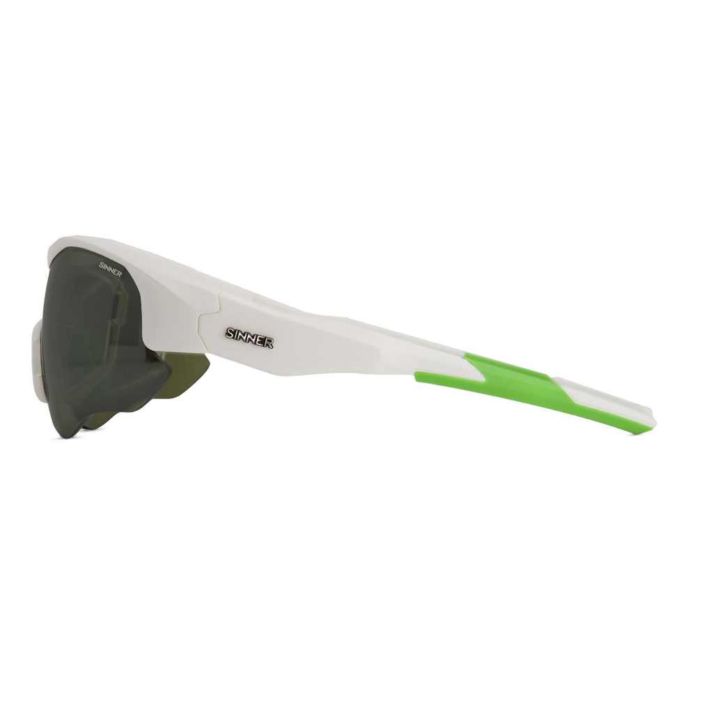 SINNER Triple Golf Matte White / Green / Sintrast Golf Lens - Booley Galway