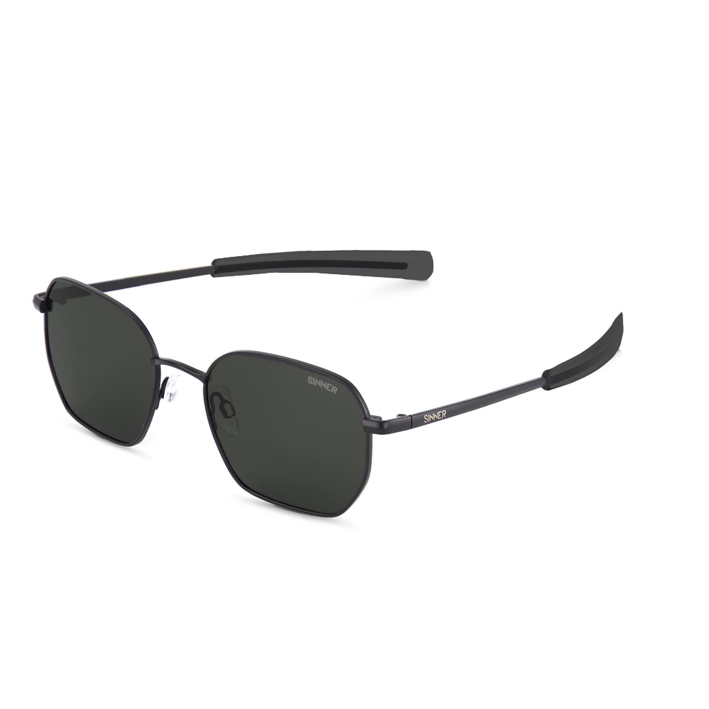 SINNER Ash Matte Black Metal / Polarised SINTEC Green Lens - Booley Galway