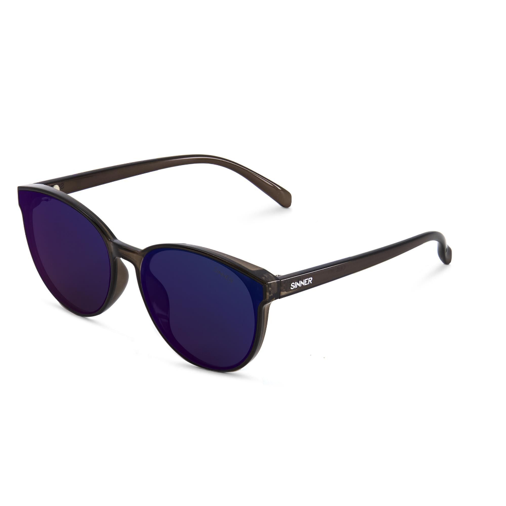 Kyoto - Shiny Dark Brown / Polarised SINTEC Blue Mirror Lens