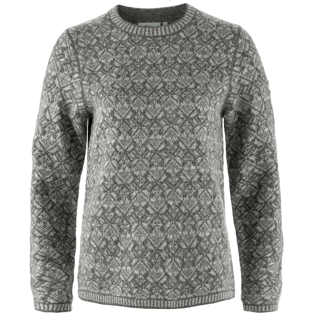 Fjallraven Women's Snow Round Neck Sweater Grey - Booley Galway