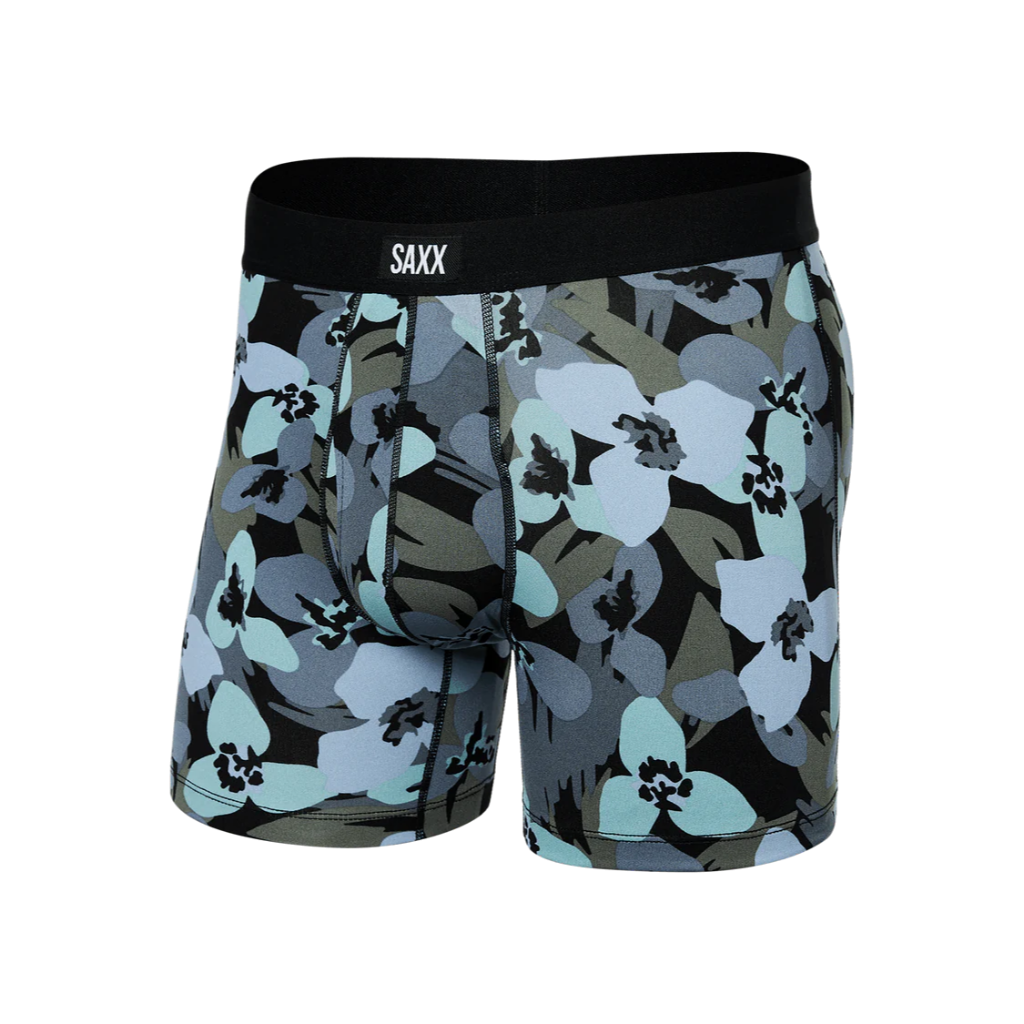 Saxx Men&#39;s Daytripper Boxer Brief Fly Camo Flowers / Blue Fog - Booley Galway