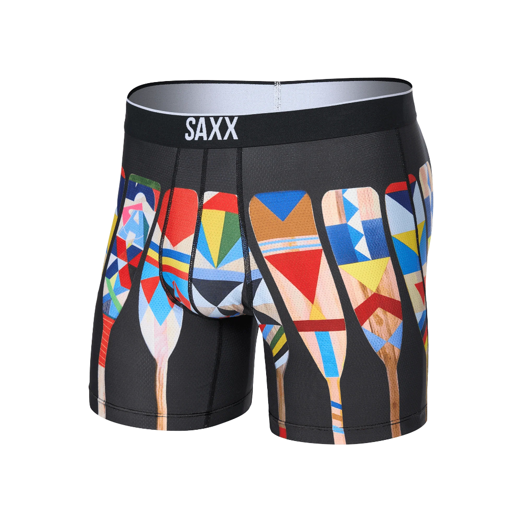 Saxx Men&#39;s Volt Breathable Mesh Boxer Brief Big Oartiz / Black - Booley Galway