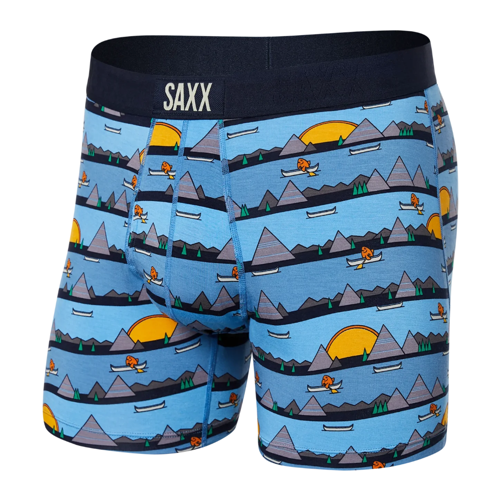 Saxx Men&#39;s Ultra Super Soft Boxer Brief Lazy River Blue - Booley Galway