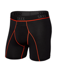 Men's Kinetic Light-Compression Mesh High Performance Boxer Brief 5 in - Black / Vermillion