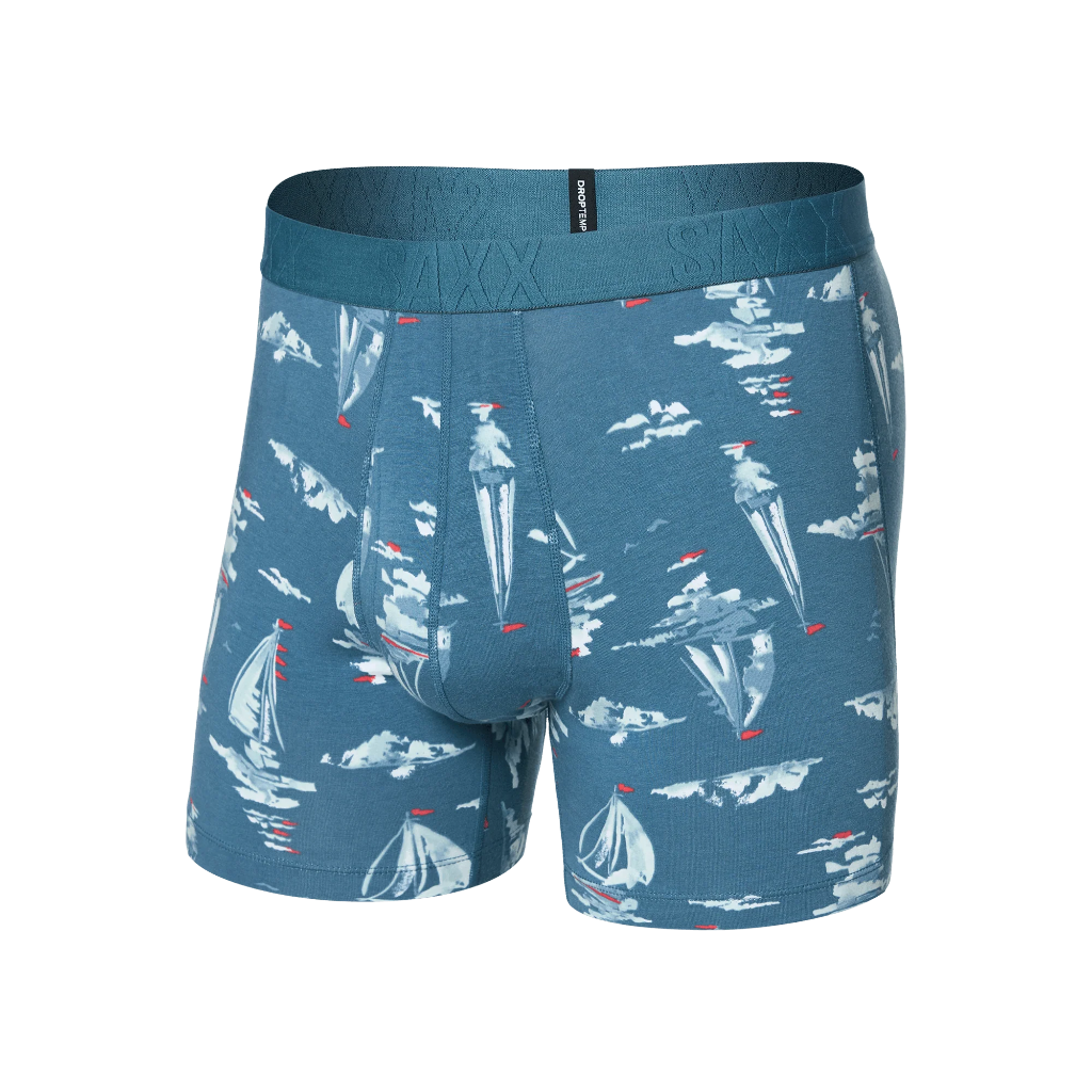 Saxx DropTemp Cooling Cotton Boxer Brief 5 in Sail Away / Tapestry - Booley Galway