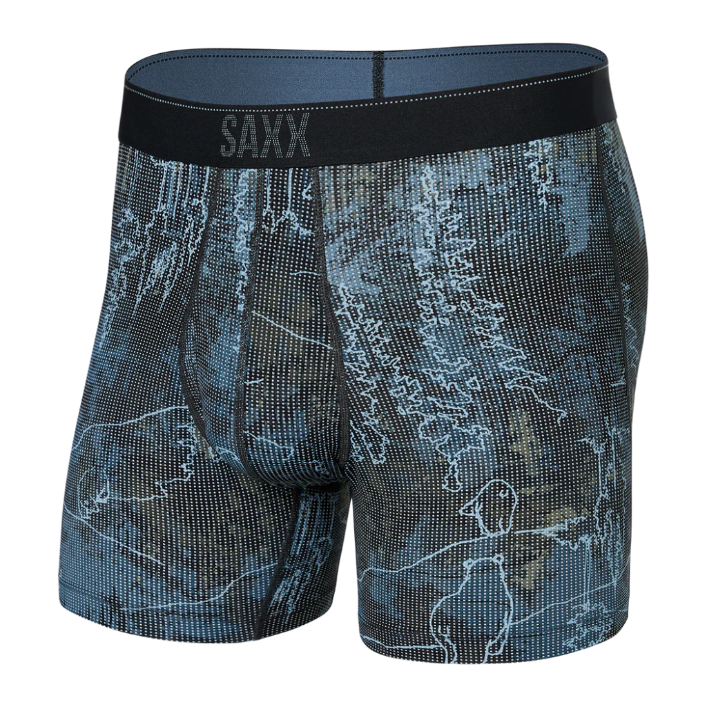 Saxx Men&#39;s Quest Quick Dry Mesh Boxer Brief Smokey Mountains / Multi - Booley Galway
