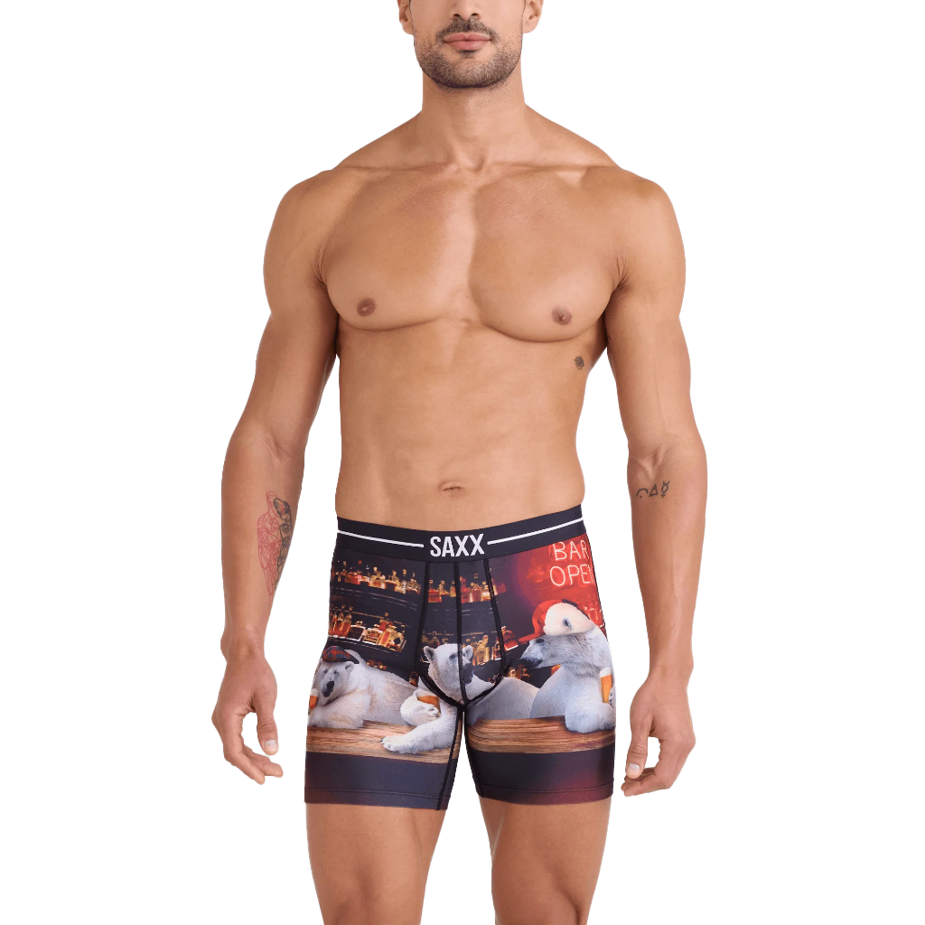 Saxx Men's Volt Breathable Mesh Boxer Brief 6 in Da Bears / Multi - Booley Galway