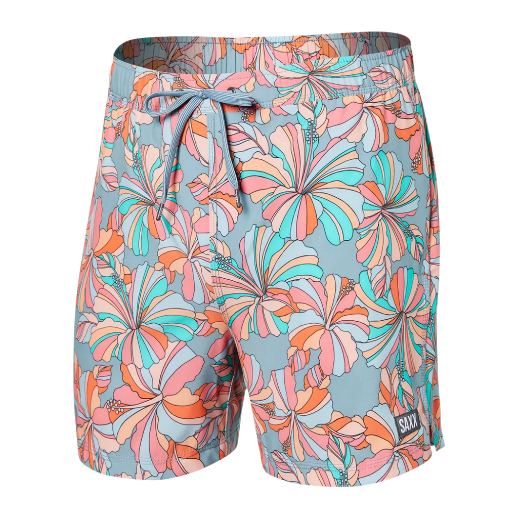 Saxx Men&#39;s Oh Buoy Stretch Volley Swim Shorts 5 in Flower Pop Multi - Booley Galway