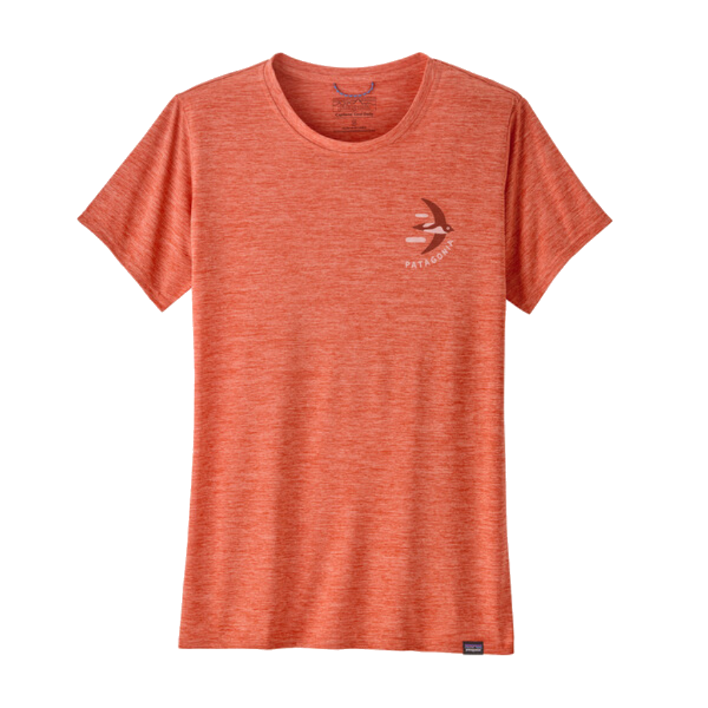 Patagonia Women's Capilene Cool Daily Graphic S/S Granite Swift / Pimento Red-X Dye - Booley Galway