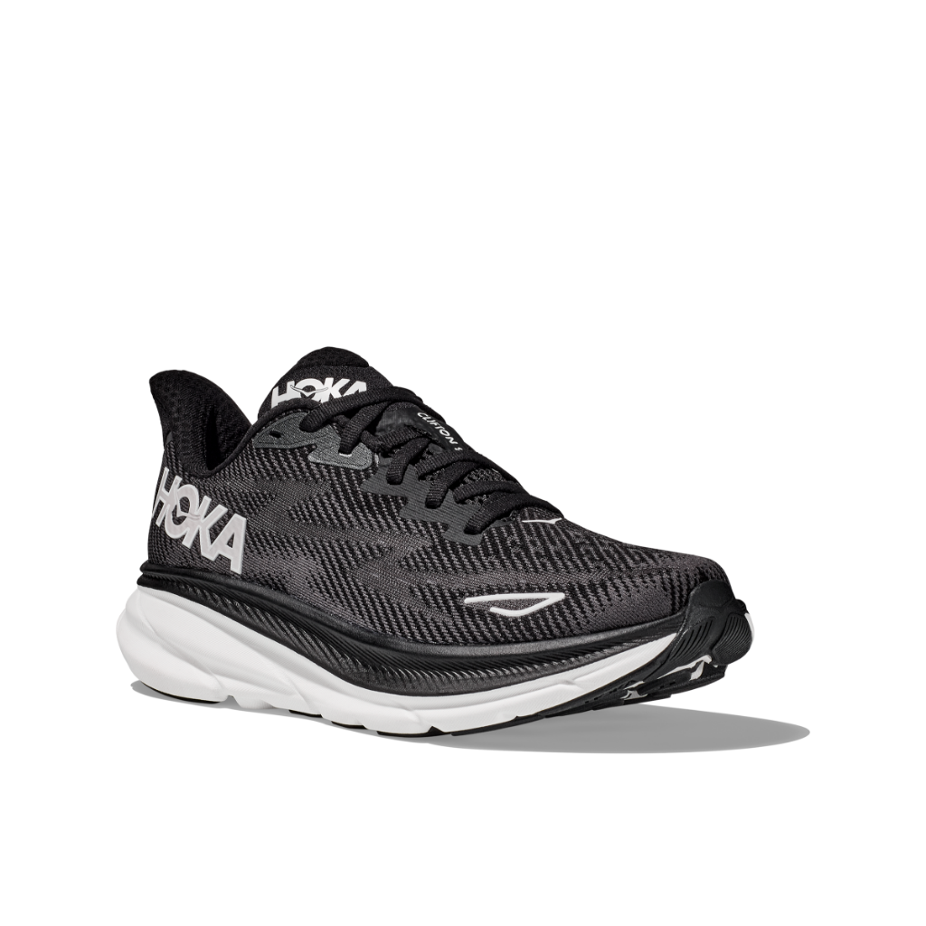 Hoka Women&#39;s Clifton 9 Black / White - Booley Galway