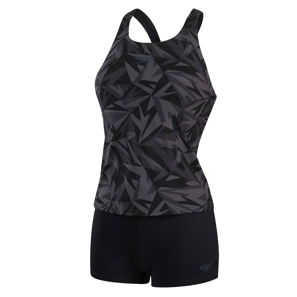 Speedo Women&#39;s Hyperboom Tankini Boyleg Black / Grey - Booley Galway