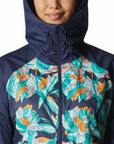 Columbia Women's Ulica Rain Jacket Nocturnal Leafy Lines Multi Print / Nocturnal - Booley Galway