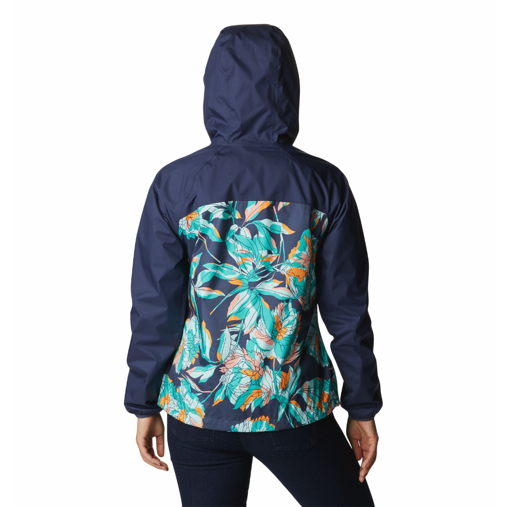 Columbia Women&#39;s Ulica Rain Jacket Nocturnal Leafy Lines Multi Print / Nocturnal - Booley Galway