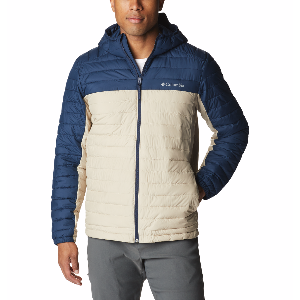 Columbia Men&#39;s Silver Falls Hooded Jacket Ancient Fossil / Collegiate Navy - Booley Galway