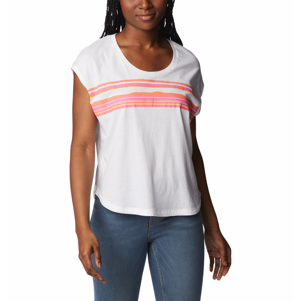 Columbia Women&#39;s Bluebird Days Modern S/S Tee White / Peaceful Perspective Graphic - Booley Galway