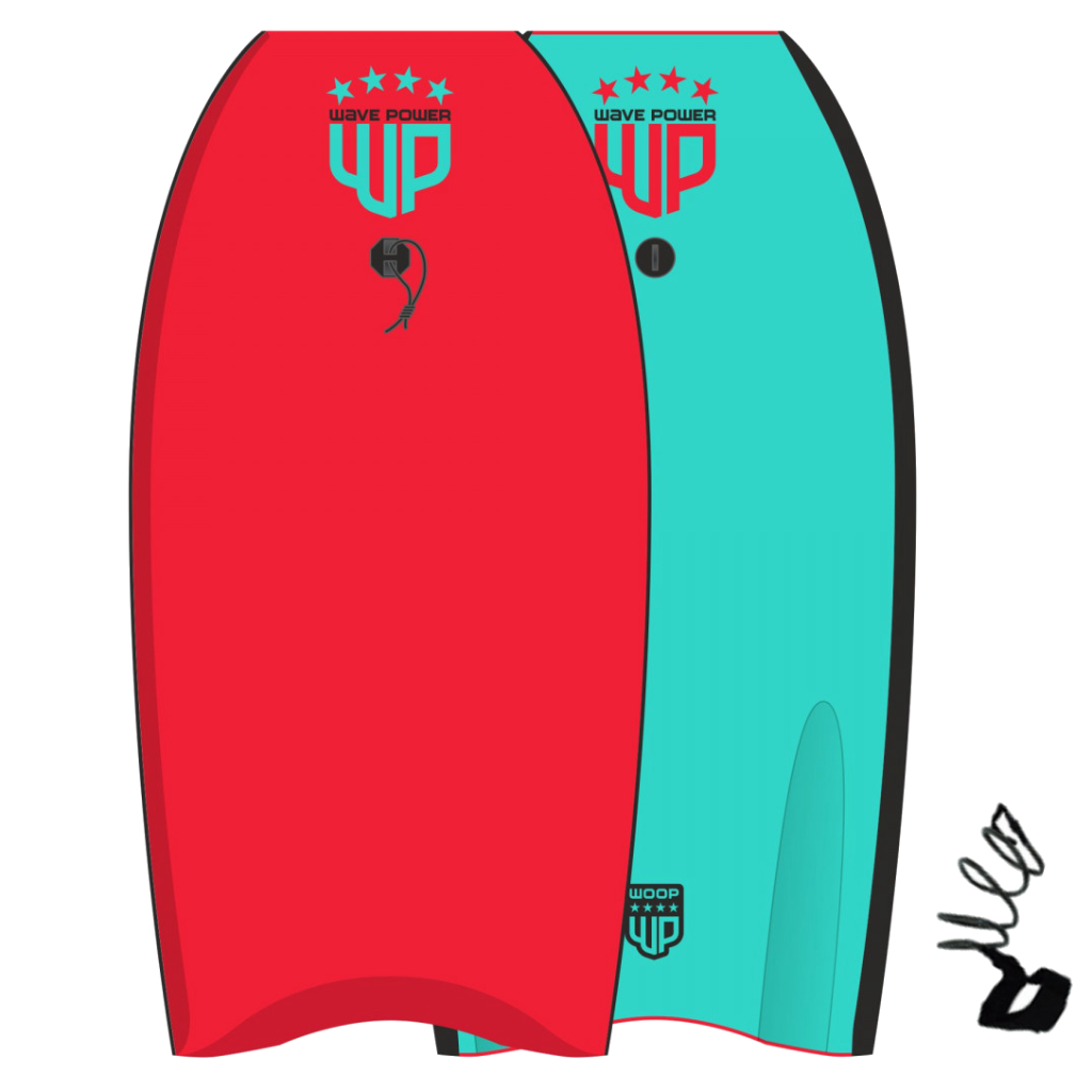 Wave Power WOOP EPS Bodyboard 37 in Red / Teal - Booley Galway