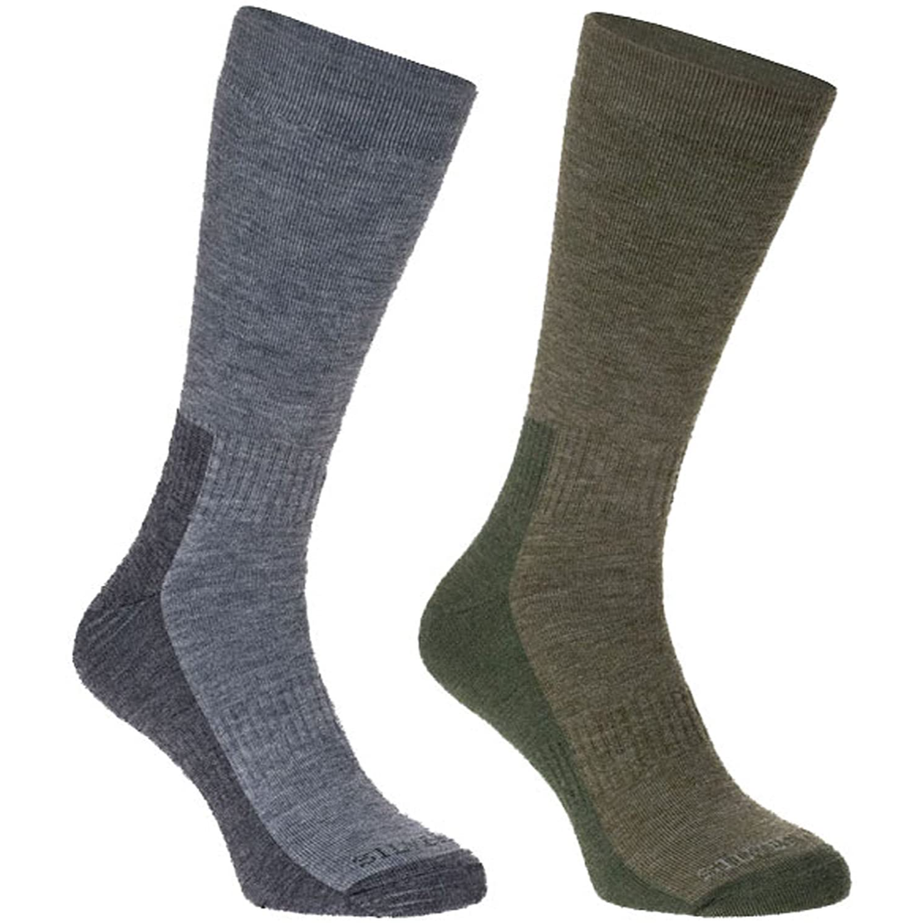 Silverpoint All Terrain Merino Hiker 2 Pack Grey and Green - Booley Galway