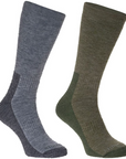 Silverpoint All Terrain Merino Hiker 2 Pack Grey and Green - Booley Galway