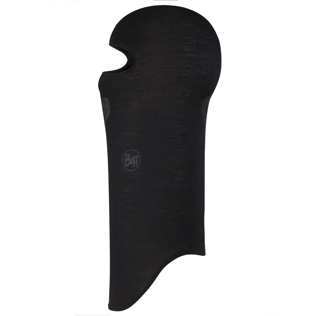 Buff Merino Lightweight Balaclava Solid Black - Booley Galway