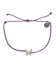 Pura Vida Butterfly in Flight Charm Bracelet Silver / Light Purple - Booley Galway