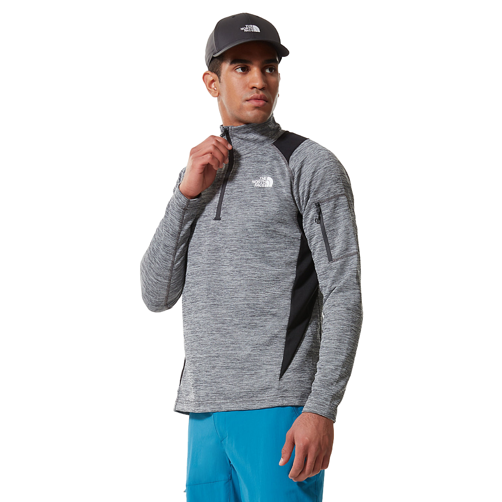 The North Face Men&#39;s Athletic Outdoor 1/4 Zip Midlayer Asphalt Grey Light Heather / TNF Black - Booley Galway