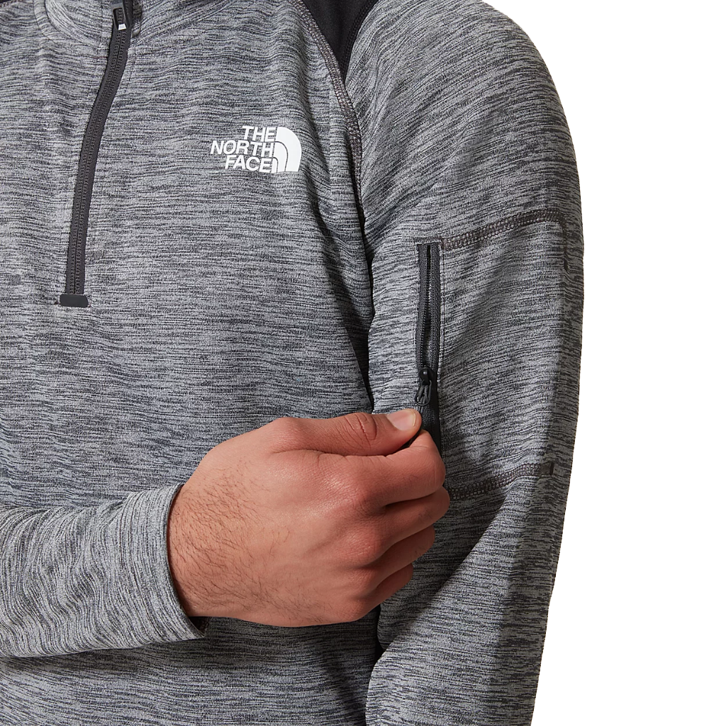 The North Face Men&#39;s Athletic Outdoor 1/4 Zip Midlayer Asphalt Grey Light Heather / TNF Black - Booley Galway