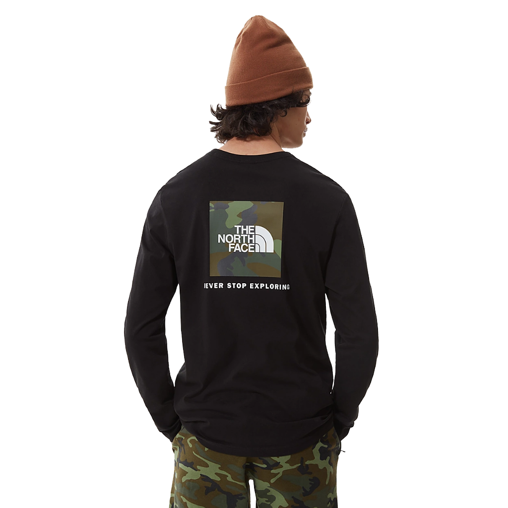 The North Face Men&#39;s Red Box L/S Tee TNF Black / Camo - Booley Galway