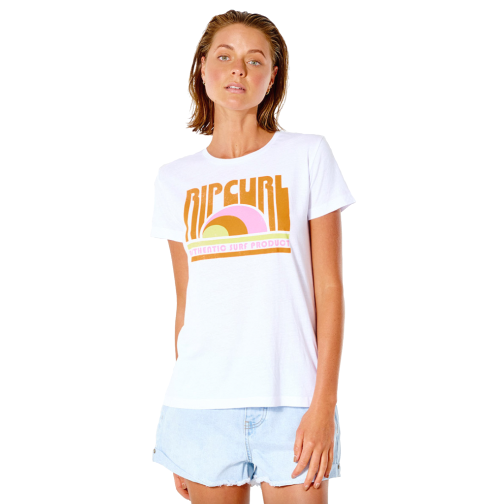 Rip Curl Women&#39;s Surf Revival Tee White - Booley Galway