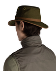 TWC7 Outback Waxed Cotton Hat Green / British Tan - Booley Galway