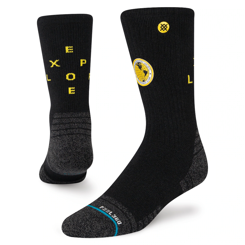 Stance Unisex National Geographic Infiknit Feel360 Hike Medium Crew Exploration Black - Booley Galway