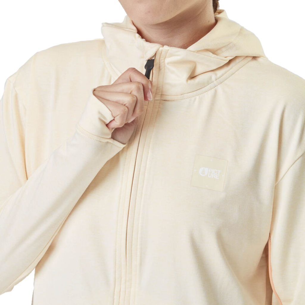 Picture Organic Clothing Women&#39;s Celest Full Zip Hoodie Smoke White - Booley Galway