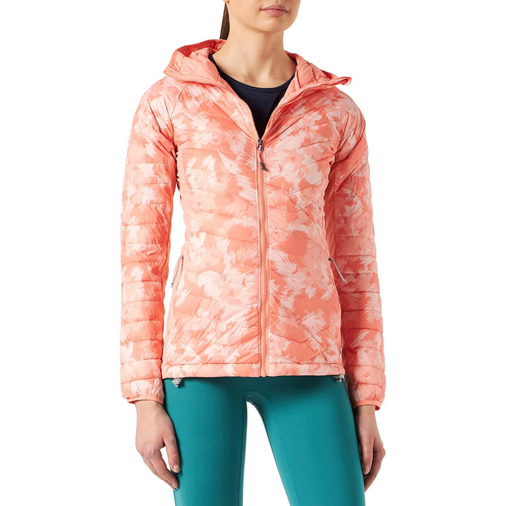 Columbia Women&#39;s Powder Pass Hybrid Hooded Jacket Coral Reef Typhoon Blooms / Coral Reef - Booley Galway